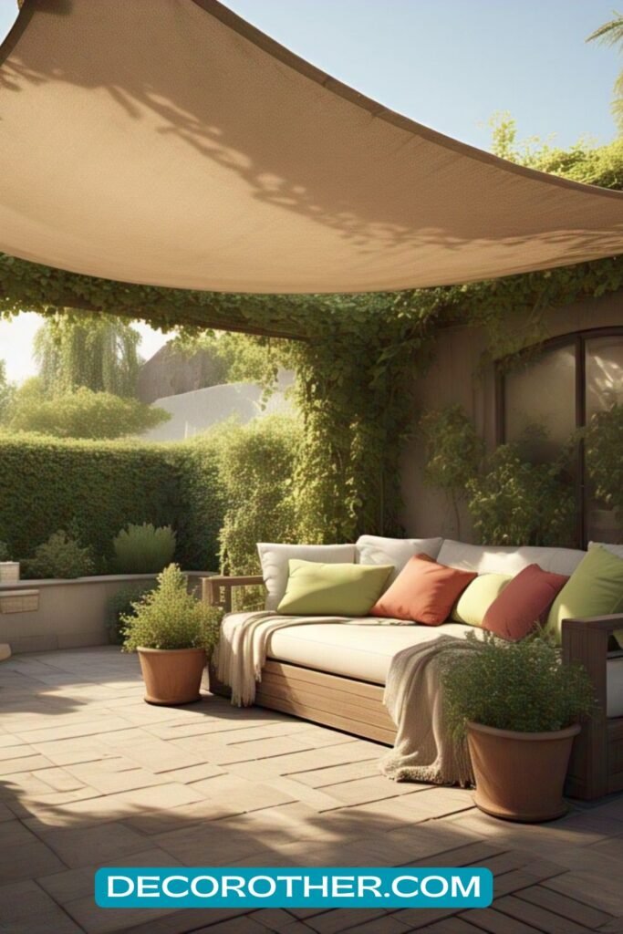 Shaded Corner with a Sail Shade