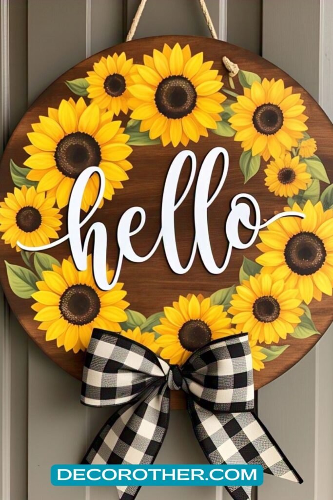 Sunflower Hello Sign